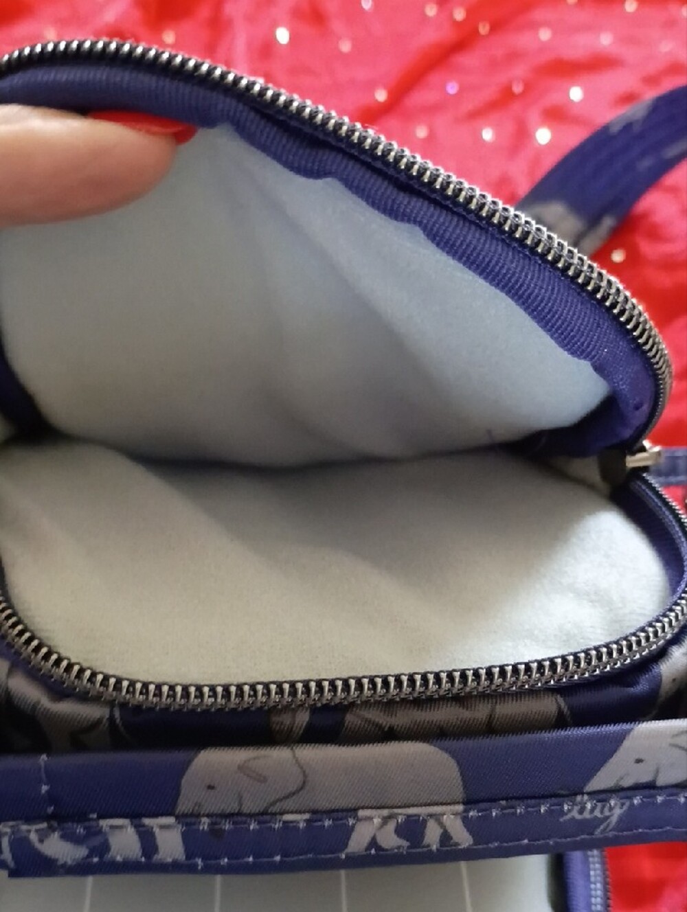 lug Navy Crossbody Phone Pouch with Elephant Print - Picture 7 of 7